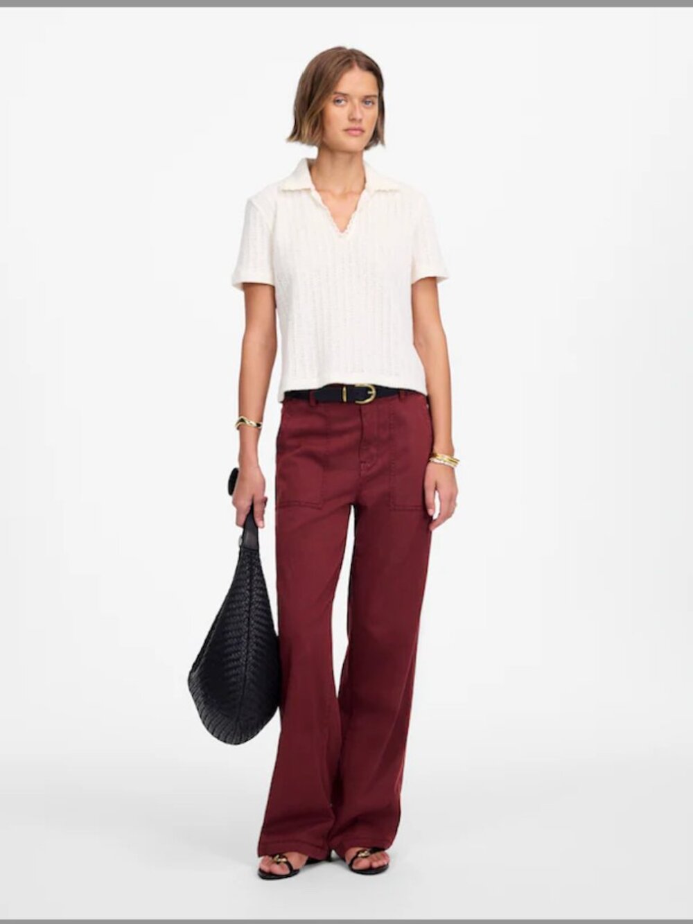 Madewell Low-Slung Baggy Utility Pants Burgundy